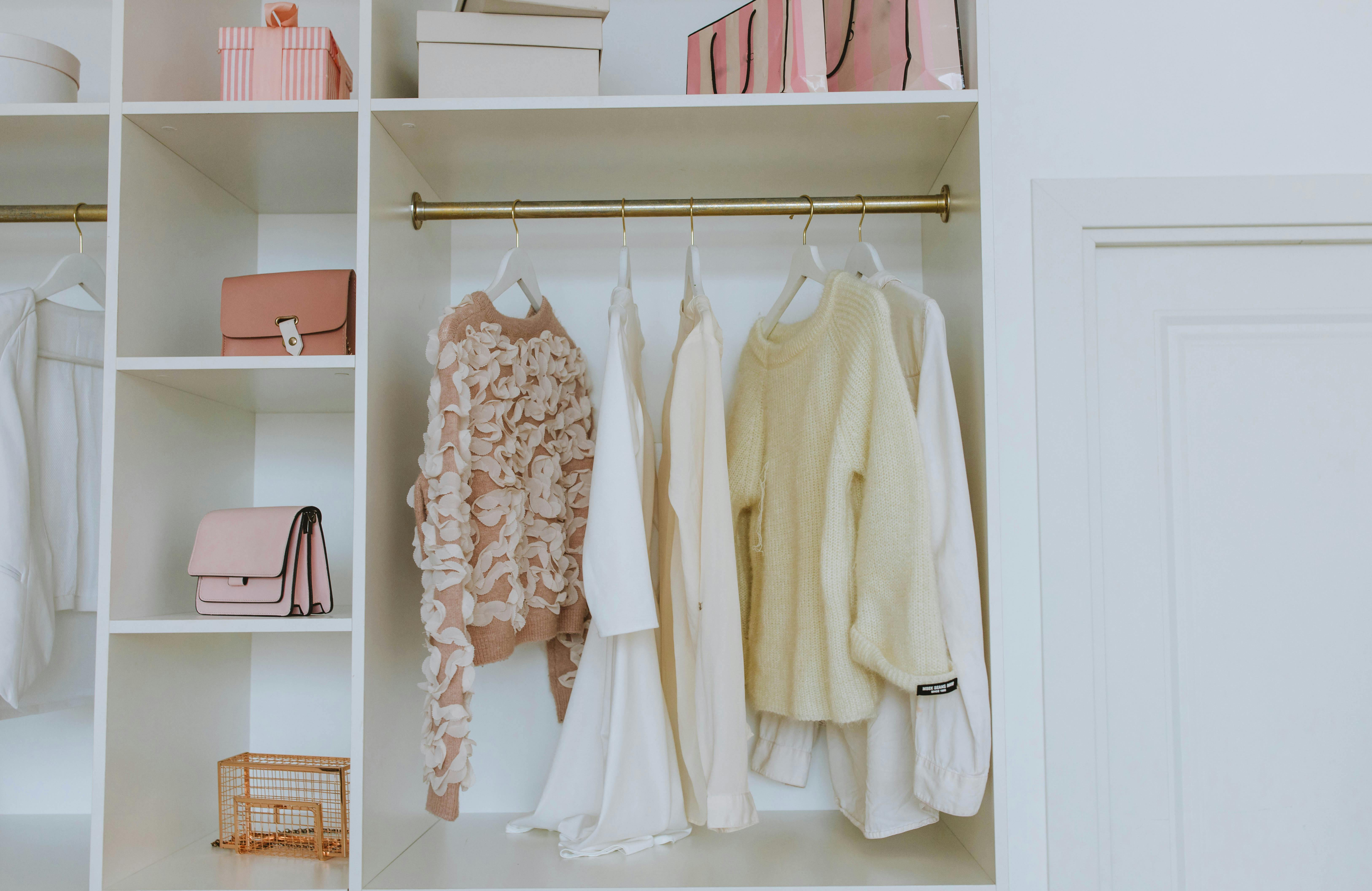 image of an organized closet with very few items