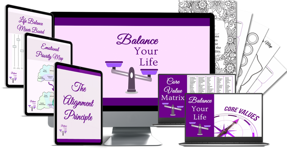 life balance mockup for balance your life course