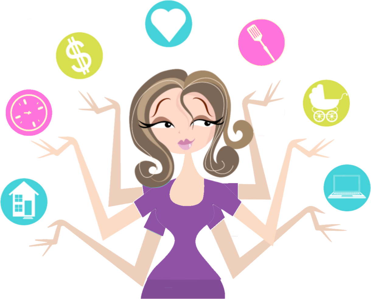 image of mom multitasking juggling responsibilities
